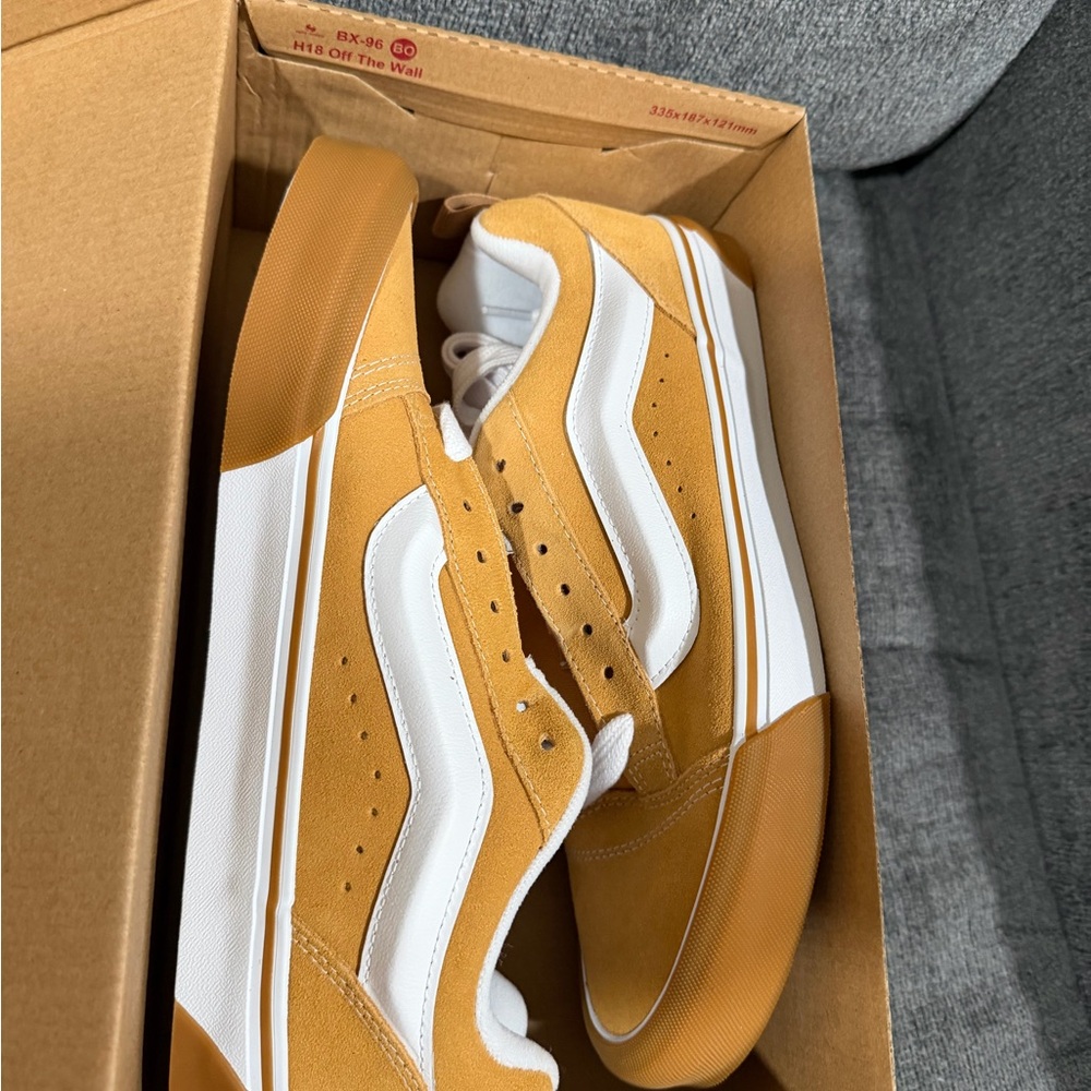 Vans Knu Skool Gum Bumper Honey Yellow Suede Gold Tan Skate Shoes Mens 11 New - Picture 5 of 9